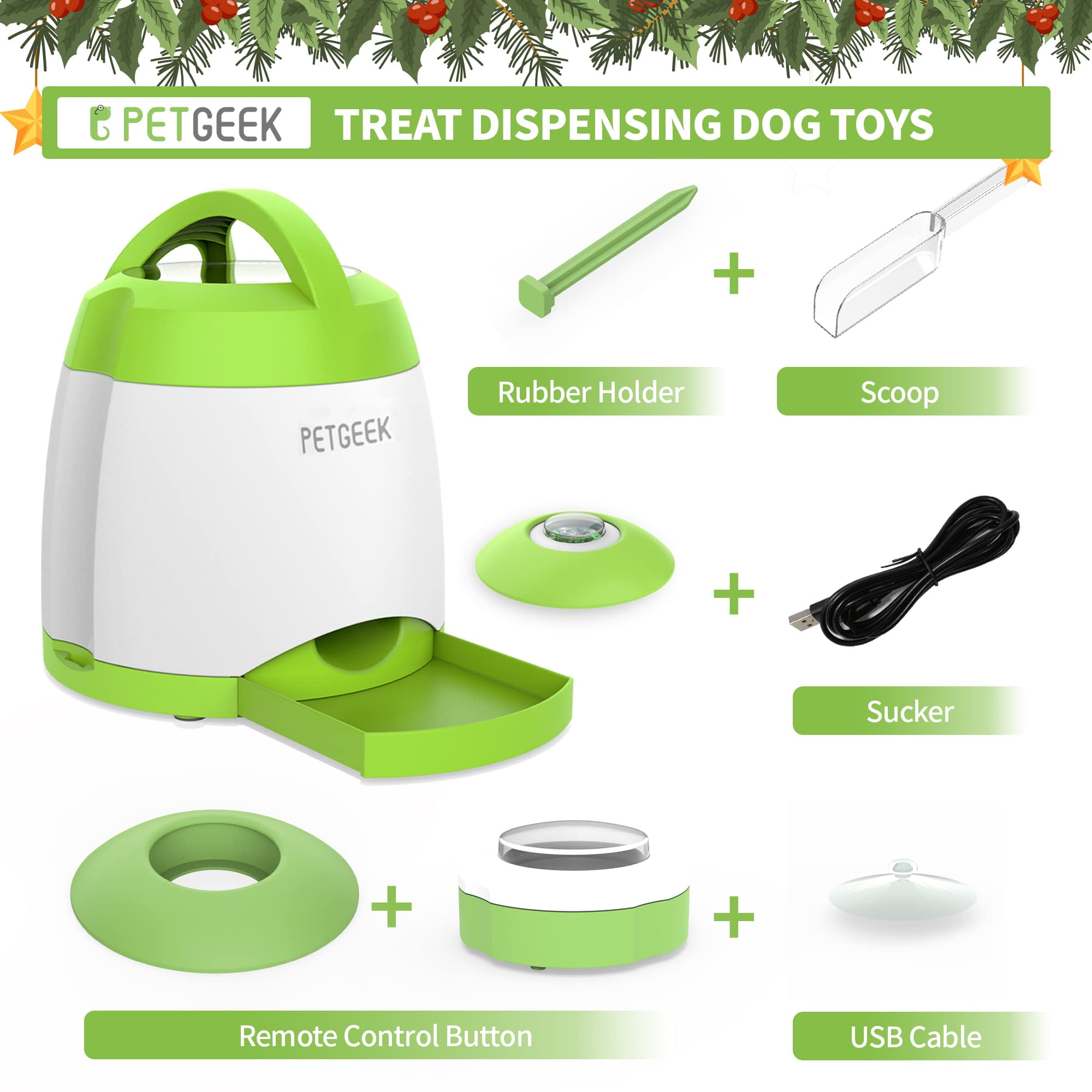 Automatic Treat Dispensing Dog Toys, Dog Treat Dispenser with Dog Button  Remote 313036929956
