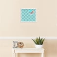 thumbnail image 3 of PinPix 15x13 Custom Cork Bulletin Board Diamond Modern Pattern Aqua White Poster Board Has a Fabric Style Canvas Finish, Framed in Diamond Modern Pattern Aqua White, by ArtToFrames (PinPix-1799), 3 of 5