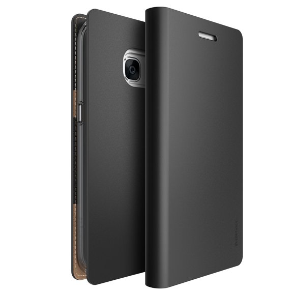 Galaxy S7 Edge Case  Ringke [SIGNATURE][Black] Premium Genuine Leather Flip Wallet Case