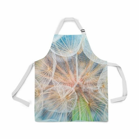 

ASHLEIGH Adjustable Bib Apron for Women Men Girls Chef with Pockets Dandelion Inside Macro Art Novelty Kitchen Apron for Cooking Baking Gardening Pet Grooming Cleaning