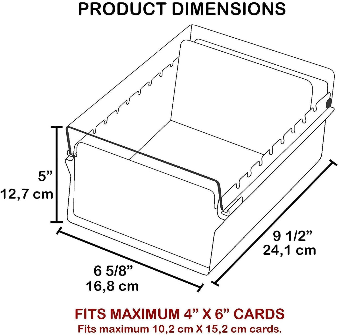 Acrimet 4 x 6 Card File Holder Organizer Box Metal Base Heavy Duty (AZ Index Cards and Divider Included) (Gray Color with Clear Crystal Plastic Lid Cover)