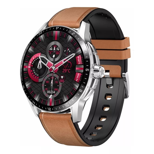 Reloj Smartwatch De Lujo Gt4 Pro Full Touch Dos Extensibles Plata-Cafe Fralugio Lujo