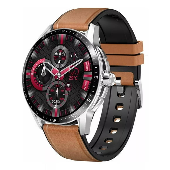 Reloj Smartwatch De Lujo Gt4 Pro Full Touch Dos Extensibles Plata-Cafe Fralugio Lujo