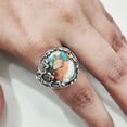 thumbnail image 4 of Oyster Copper Turquoise Mans Ring, Natural Copper Turquoise Ring, Silver Jewelry, 925 Silver Ring, Birthday Gift, Heavy Mens Ring, Arabic Design, Ottoman Style Ring, Christmas, Turkey Mens Signet Ring, 4 of 8