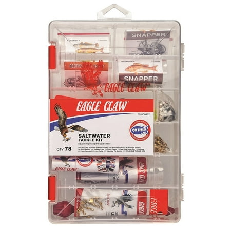 Eagle Claw South Coastal Saltwater Fishing Tackle Box Kit, Small,
