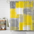 thumbnail image 3 of Yellow Grey Abstract Paint Shower Curtain Set with Hooks, Modern Rustic Graffiti Waterproof Fabric Bathroom Curtains Decor Home Accessories,Stall 36 X 72 Inch, 3 of 9