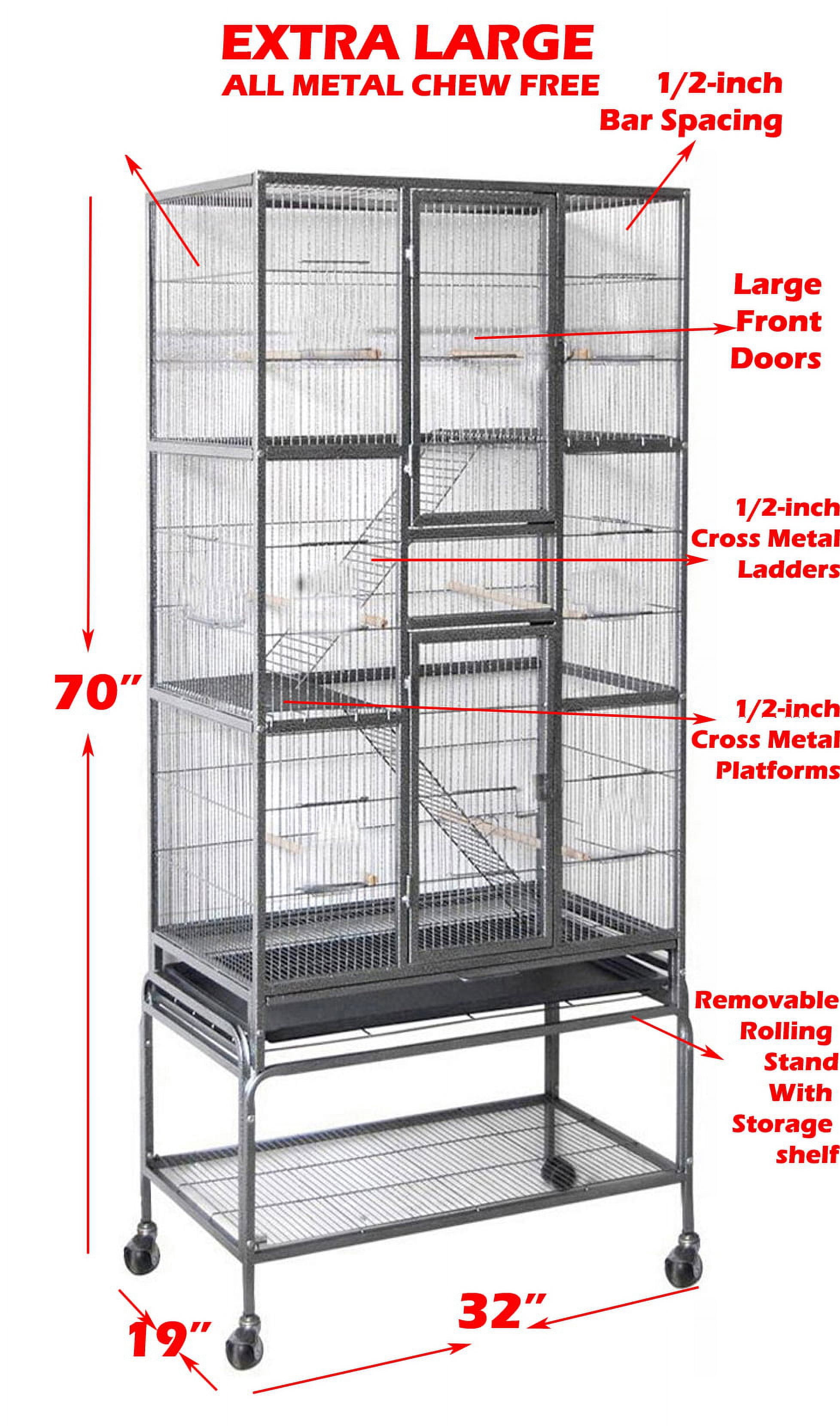 70" X-LARGE 5-Tiers Small Animal Critter House Habitat Rolling Cage For Ferret Chinchilla Sugar Glider Hamster Mouse Rat Mice Degu Rabbit Guinea Pig Squirrel