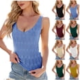 thumbnail image 1 of Yuyuzo Gilets de Chandail pour Femmes Bretelles Spaghetti Débardeur Sans Manches Tricoté Col en V Ajouré Chandail Cami, 1 of 7