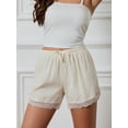thumbnail image 5 of Michellecmm  Women’s Lace Trim Shorts Cute Elastic High Waist Little Bow Shorts, 5 of 9