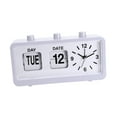 thumbnail image 2 of Reloj de escritorio plegable, adorno de regalo de cumpleaños, fecha y semana, para mesita de noche, cafetería, dormitorio Blanco, 2 of 9