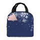 thumbnail image 1 of Disketp Christmas Blue for Insulated Lunch Bag for Women and Men, Perfect for Work, Hiking, Picnic, 1 of 8