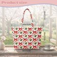 thumbnail image 7 of XYZCANDO Christmas Bow Print Padded Shoulder Tote Bag, Large Capacity Holiday Carryall Purse for Women, Cute Festive Handbag for Shopping Travel Xmas Gift, 7 of 7