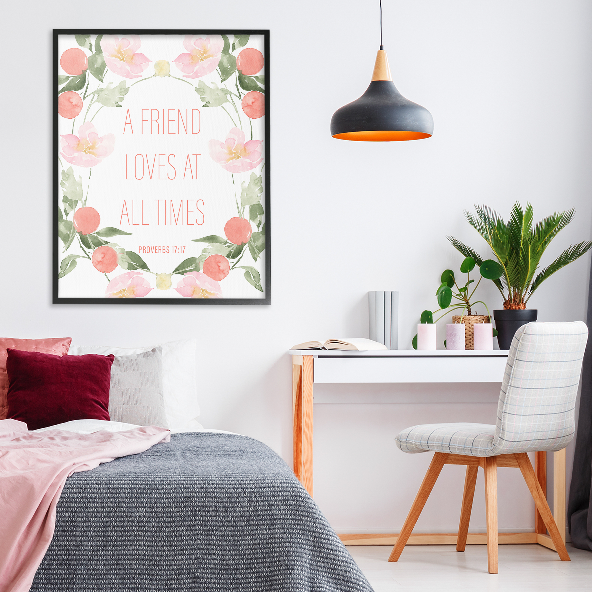 Stupell Industries A Friend Loves At All Times Black Framed Giclee Art, design by Lucille Price
