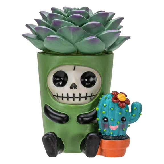 Furrybones Summit Collection Echy Figurine Decorative Signature Skeleton in Succulent Cactus Plant Costume 3 Inch Tall Collectible Statue