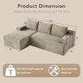 thumbnail image 4 of 96" Boneless Cloud Couch with Chaise, Modular Sectional Sofa for Living Room, No Assembly Required, Deep Seat Corduroy Couch, Camel, 4 of 8