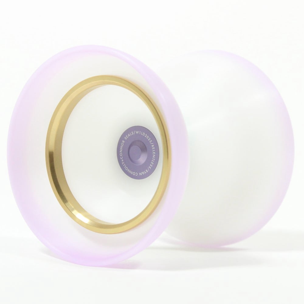 W1LD (Worldwide 1nnovative Leading Design) Relentless Yo-Yo - Ryan Connolly Signature Offstring YoYo (White Purple with Brass Rings Connor Seals)