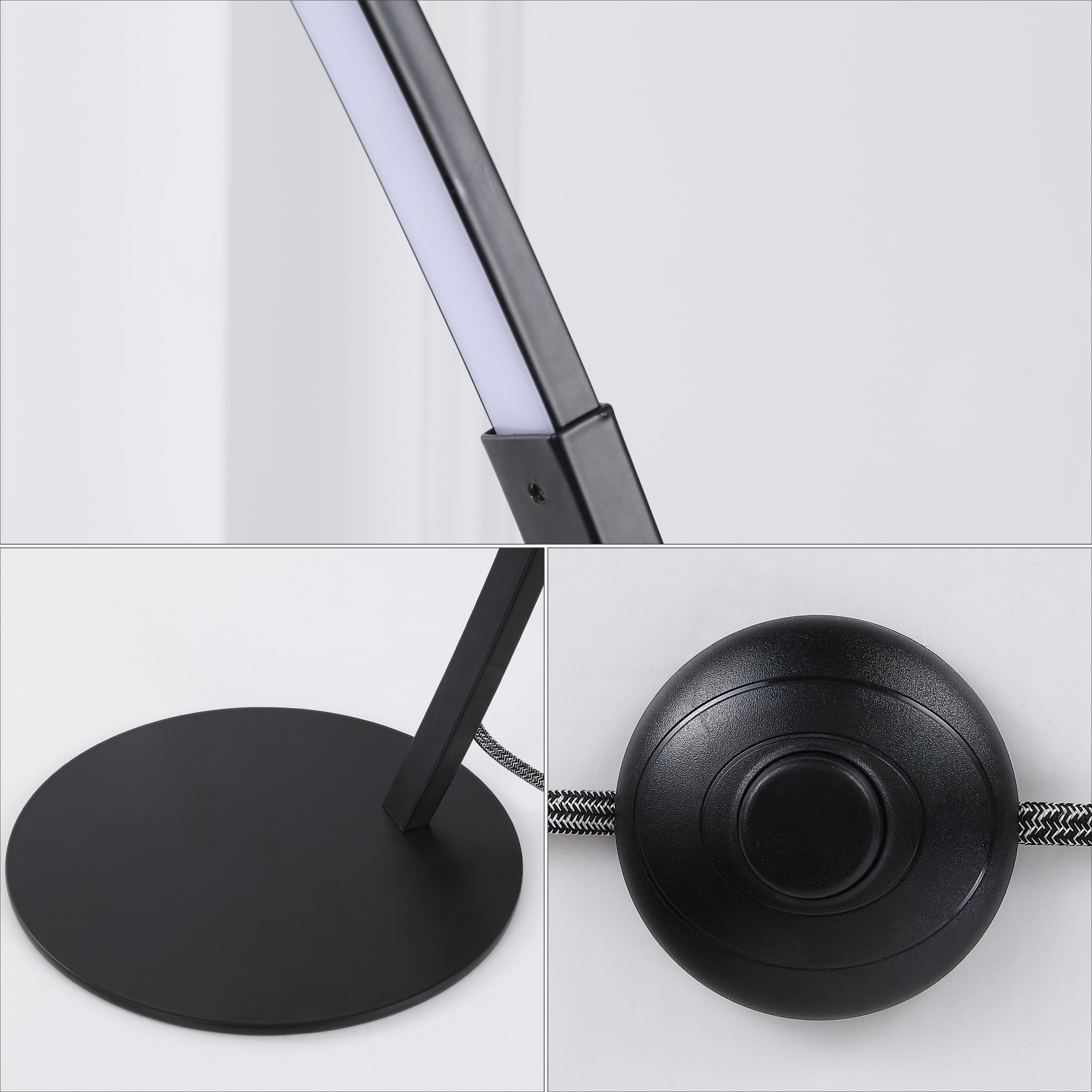 JONATHAN Y Enzo 68" Contemporary Minimalist Metal Arc Dimmable Integrated LED Floor Lamp, Black, JYL7134A