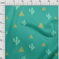 thumbnail image 3 of oneOone Rayon Sea Green Fabric Plant Cactus With Geometric Sewing Craft Projects Fabric Prints By Yard 56 Inch Wide, 3 of 4