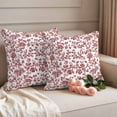 thumbnail image 2 of Red Boho Flower Outdoor Waterproof Pillow Covers, Vintage Paisley Farmhouse Pattern Decorative Square Throw Pillowcase Sofa Cushion Sham for Patio/Couch/Chair, 20"x20" 2 Pack, 2 of 8