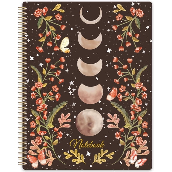 Spiral Notebook - Notebooks Spiral Bound with Pocket, Lined Journal Notebook, Spiral Journal for Women, 8.5" x 10.5", 144 Pages, College Ruled Writing Notebook, 100gsm Paper, for Office & School
