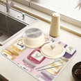 thumbnail image 2 of Yayeee Dish Drying Mat for Kitchen Counter 18" x 24" Microfiber Super Absorbent Coffee Decorative Pad, Watercolor Jar, 2 of 9