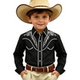 thumbnail image 3 of Hiijoy Boys Long Sleeve Western Cowboy Shirt Vintage Button Down Shirt Top, Sizes 4-5, 3 of 3