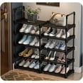 thumbnail image 2 of Shoe Rack 5 Tiers Tall Shoe Rack for Entryway 20 Pairs Shoe and Boots Sturdy Organizer Storage Shelf Space Saving Large Shoe Tower Durable Black Metal Stackable Shoe Cabinet, 2 of 7