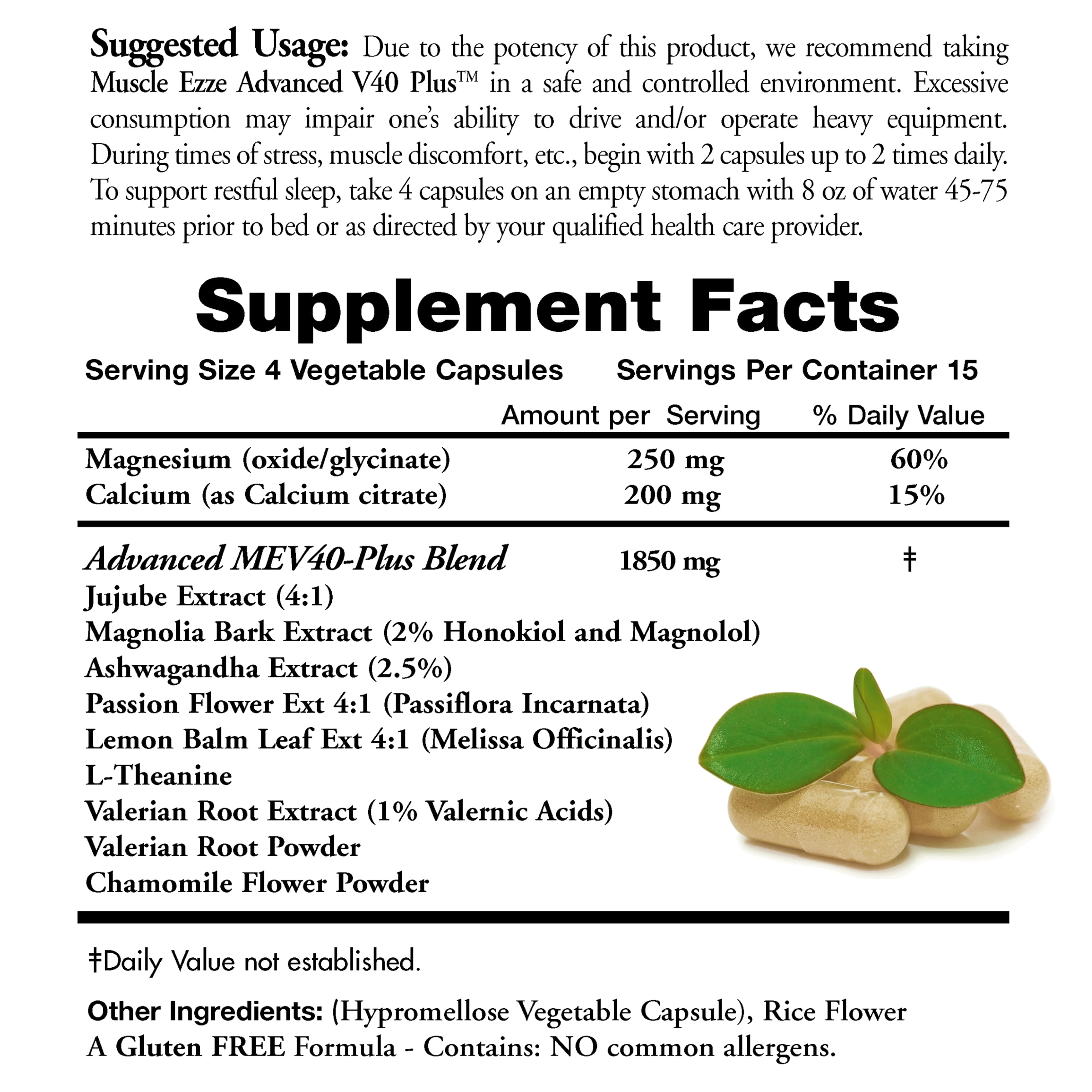 Natural Relaxant Muscle Ezze Plus by Doctors Nutra Nutraceuticals -Supports Muscle Relaxation - Day or Night Use, Naturally Derived Ingredients - Safe and Effective - Gluten-Free - 60 Veg. Capsules