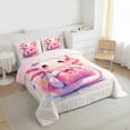 thumbnail image 3 of Feelyou Bowknot Axolotl Teen Queen Comforter Set, Fairy Princess Bedding Set, 3pcs, 3 of 8