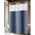 thumbnail image 4 of Navy Blue Ombre No Hook Shower Curtain Waterproof,Bathroom Curtains with Snap in Liners and See Through Top Window,Modern Abstract Art Farmhouse Gradient Hotel Style Bathtub Curtains Shower 60"Wx72"L, 4 of 8