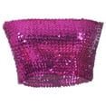 thumbnail image 1 of Womens Shiny Sequin Party Cropped Strapless Bandeau Stretch Tube Top, 1 of 1