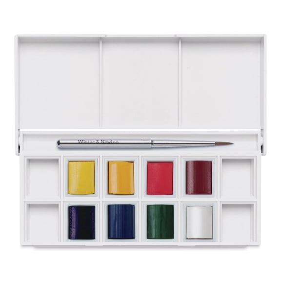 Winsor & Newton Cotman Watercolors - Pocket Set of 8, Floral Colors, Half Pans