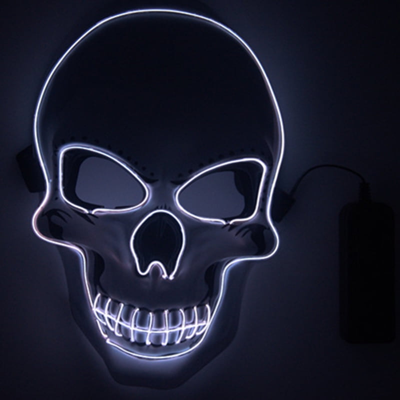 HRSR Festival Skull Mask LED Light up 4 Modes Masquerade Mask for ...