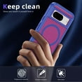 thumbnail image 6 of Magnetic for Google Pixel 8 Case,Compatible with MagSafe,Military Grade Dropproof Translucent Matte Hard Back Soft Edge Anti-Fingerprint Protective Case for Google Pixel 8,Blue+Rose, 6 of 8