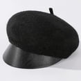 thumbnail image 2 of CoCopeaunts Newsboy Hats for Women Fashion Winter Hat Leather Brim Beret Hat Vintage Casual Newsboy Cap Retro Berets, 2 of 7