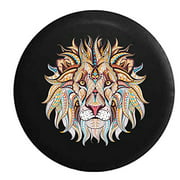 556 Gear African Golden Lion Mosaic Spare Tire Cover fits SUV Camper RV Accessories Black 31 in
