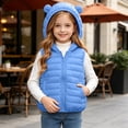 thumbnail image 6 of BLVB Boys Girls Hooded Puffer Vest Winter Lightweight Sleeveless Cute Ears Zipper up Jacket Waistcoat for Kids(Blue,12-13 Years), 6 of 9