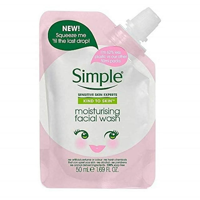 Bolsa para lavado facial hidratante Simple Kind To Skin Squeeze Me (tamaño de viaje)