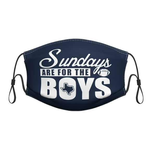 Adult Dallas City Sports Balaclava Face Cover Mask with Filter Adjustable Reusable Football Fans Masks for Men Women