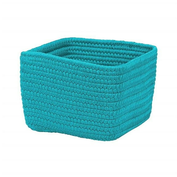 Braided Craft Basket, Aqua Blue - 12 x 12 x 8 in.