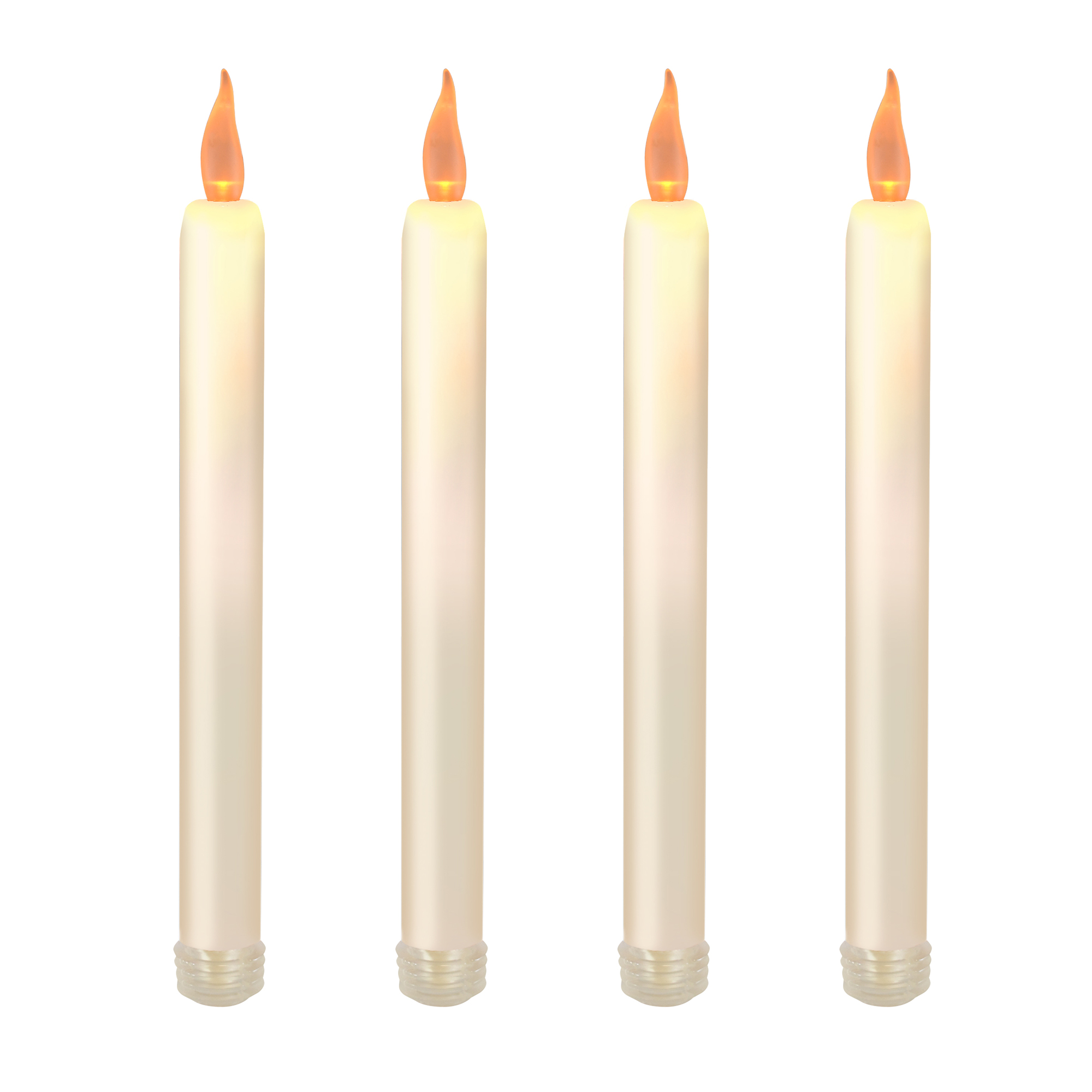 Flameless Off White Taper Candles with Amber Glow, 4Count Walmart