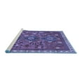 thumbnail image 2 of Ahgly Company Machine Washable Indoor Square Persian Blue Traditional Area Rugs, 4' Square, 2 of 4