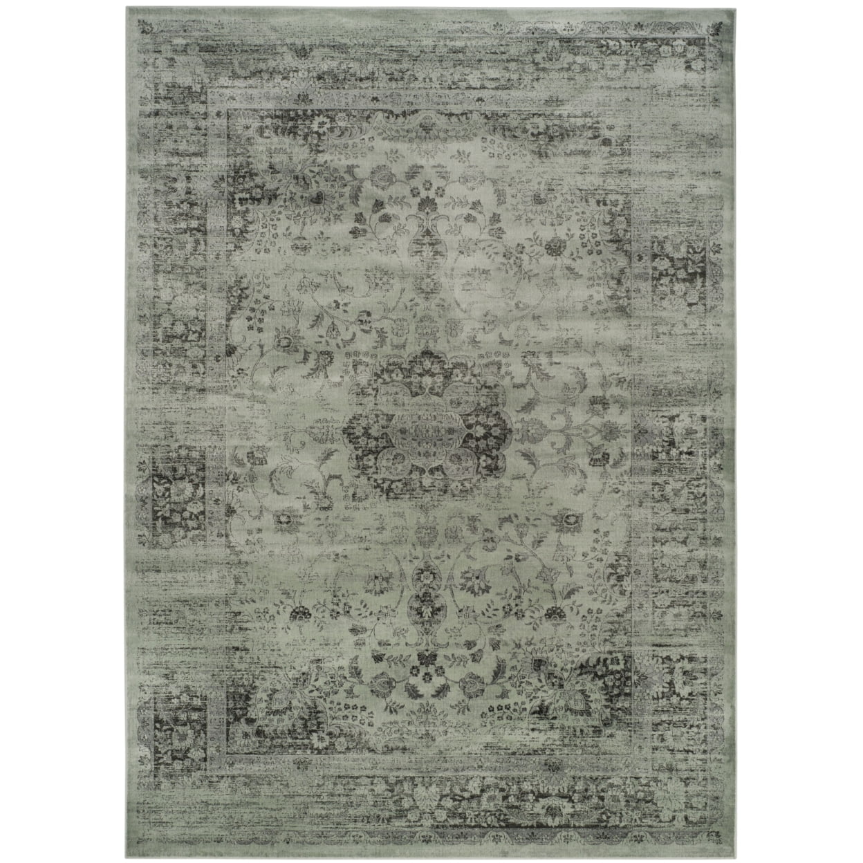 SAFAVIEH Vintage Hartley Traditional Area Rug, Spruce/Ivory, 6' x 6' Square