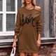 thumbnail image 1 of Vestido con capucha,Vestido tipo sudadera, Vestido tipo sudadera informal con un hombro, Vestido tipo sudadera con un hombro, Características de vanguardia, 1 of 7