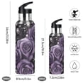 thumbnail image 2 of Yayeee 20oz Insulated Water Bottle Double Wall Stainless Steel with Flip Straw Lid, Purple Roses, 2 of 7