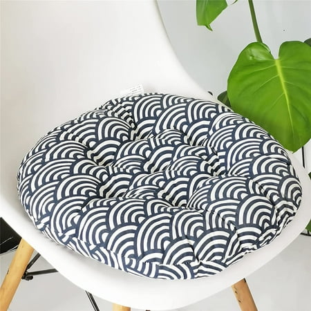 

DanceeMangoo Round Floor Seat Pillow Cushions Cotton Linen Yoga Meditation Pouf Tatami Floor Pillows for Living Room Soft Round Stool Cushion (Clouds 19.6in)