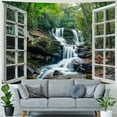 thumbnail image 4 of Orinice Waterfall Woods Claire Falkenstein Tapestry Wall Hanging Unique Style Graphic Tapestries Home Wall Decor Art for Living Room Bedroom Apartment Farmhouse Dorm 60x50inch, 4 of 6