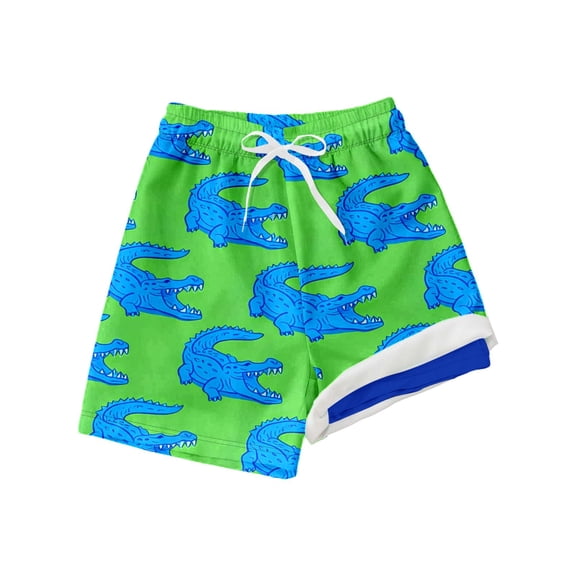 Gunia Kids Boys Swim Shorts With Print Youth Summer Swimming Outdoor Activities Teen Boy Swim Trunks For Beach Pool 5-15 Years