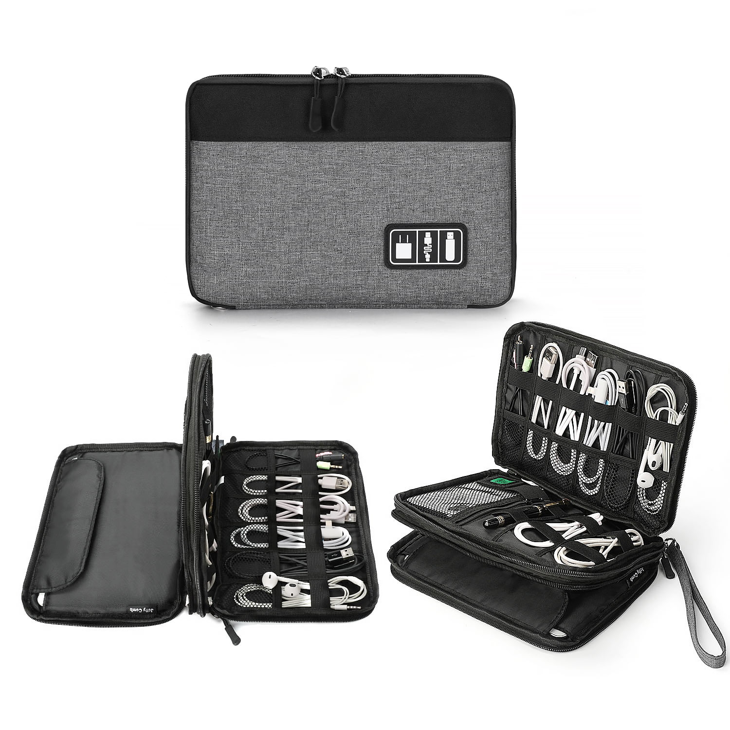 Cable Organizer Bag Jelly Comb Double Layer Electronic Accessories