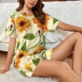 thumbnail image 5 of Yiaed Sunflowers And Butterflies Print Short Sleeve Pajama Sets for Women Casual Crew Neck 2 Piece Lounge Sets Women's Short-Sleeved Pajama-Large, 5 of 5